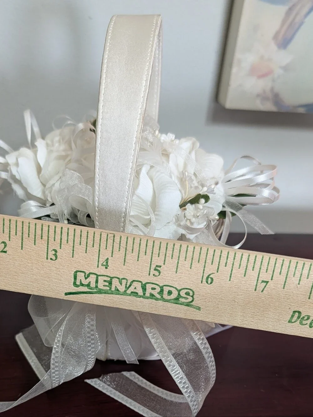 Flower Girl Bridal Basket Silky Rose Ribbons Two Piece Zipper Satin By Sasha NY